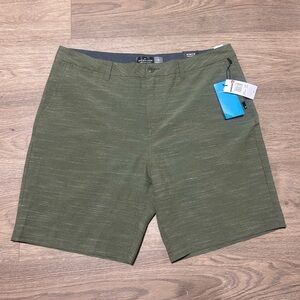 Quiksilver Olive Green Men's Flat Front Shorts
